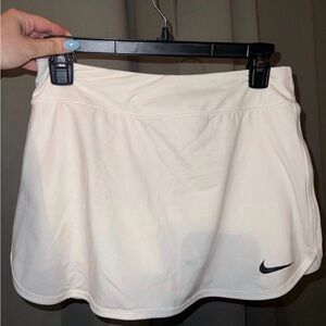 Nike Cream/White Tennis Skirt with Black Swoosh